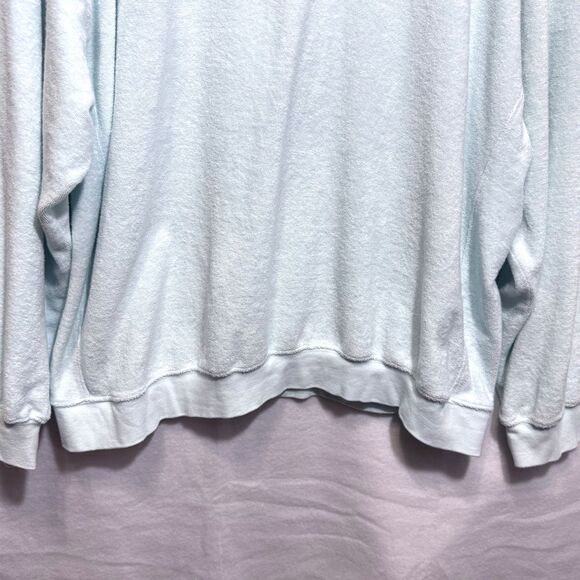 Daily Drills Oversized Crew Neck Terry Cloth Cozy Sweatshirt Surf Green Size M/L - Picture 9 of 10